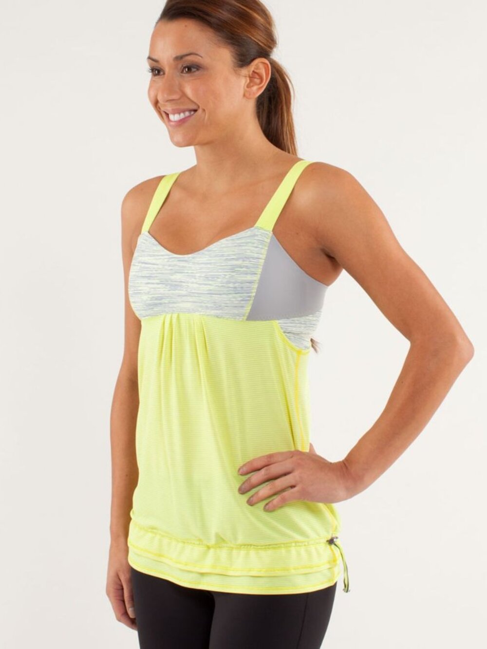 Lululemon Size 6 Clarity Yellow Run Back on Track Tank Top